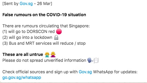 False rumours on the COVID-19 situation